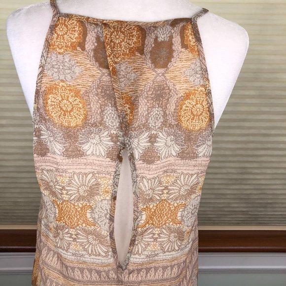 Forever 21 Beachy Boho Floral Sleeveless Strappy Blouse Y2K Coachella Festival - Picture 7 of 11